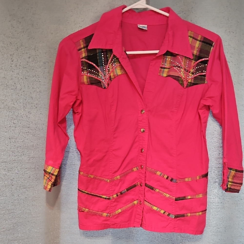 Pink Plaid Kids Blouse